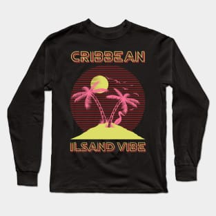 Caribbean island vibe beach Long Sleeve T-Shirt